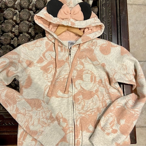 Disney Sweaters - Disney Parks Minnie Mouse Hoodie with Ears and Bow Full ZipUp Side Pockets Small